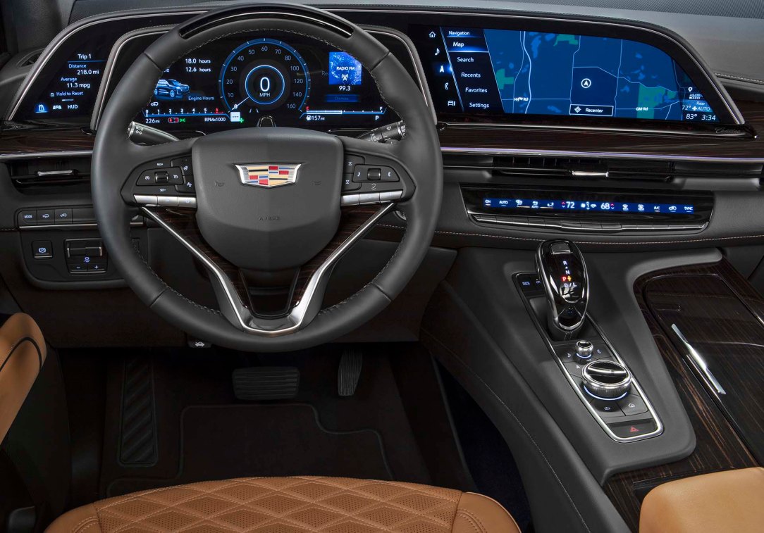 The 2021 Cadillac Escalade showcases the first curved OLED in th